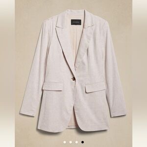 Linen-Cotton Long and Lean Blazer